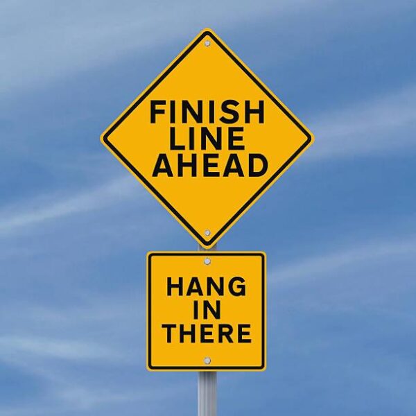 finish line ahead traffic sign